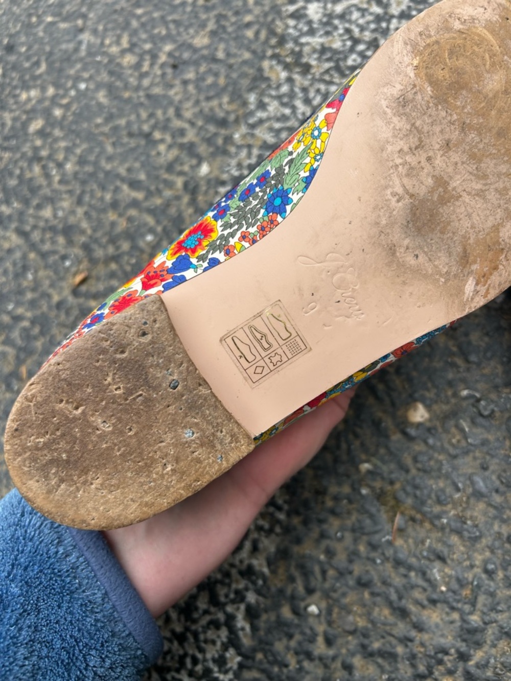 J. Crew Floral Canvas Slip-On Loafers - Blue, Red, Yellow - Picture 9 of 11